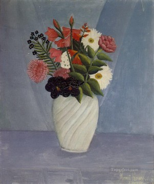 post impressionist Painting - bouquet of flowers 1910 Henri Rousseau Post Impressionism Naive Primitivism